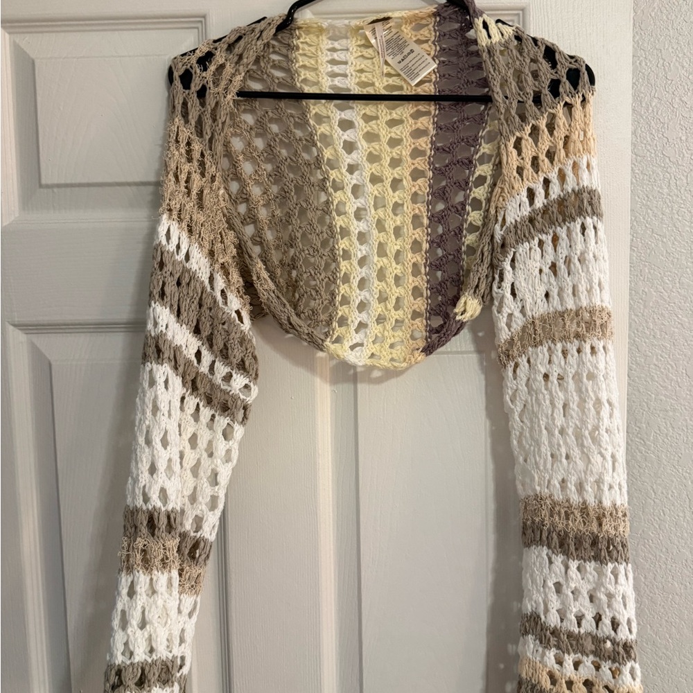 Free People Multicolor Open-Knit Shawl